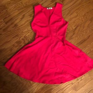 New red/pink deep v Sleeveless dress